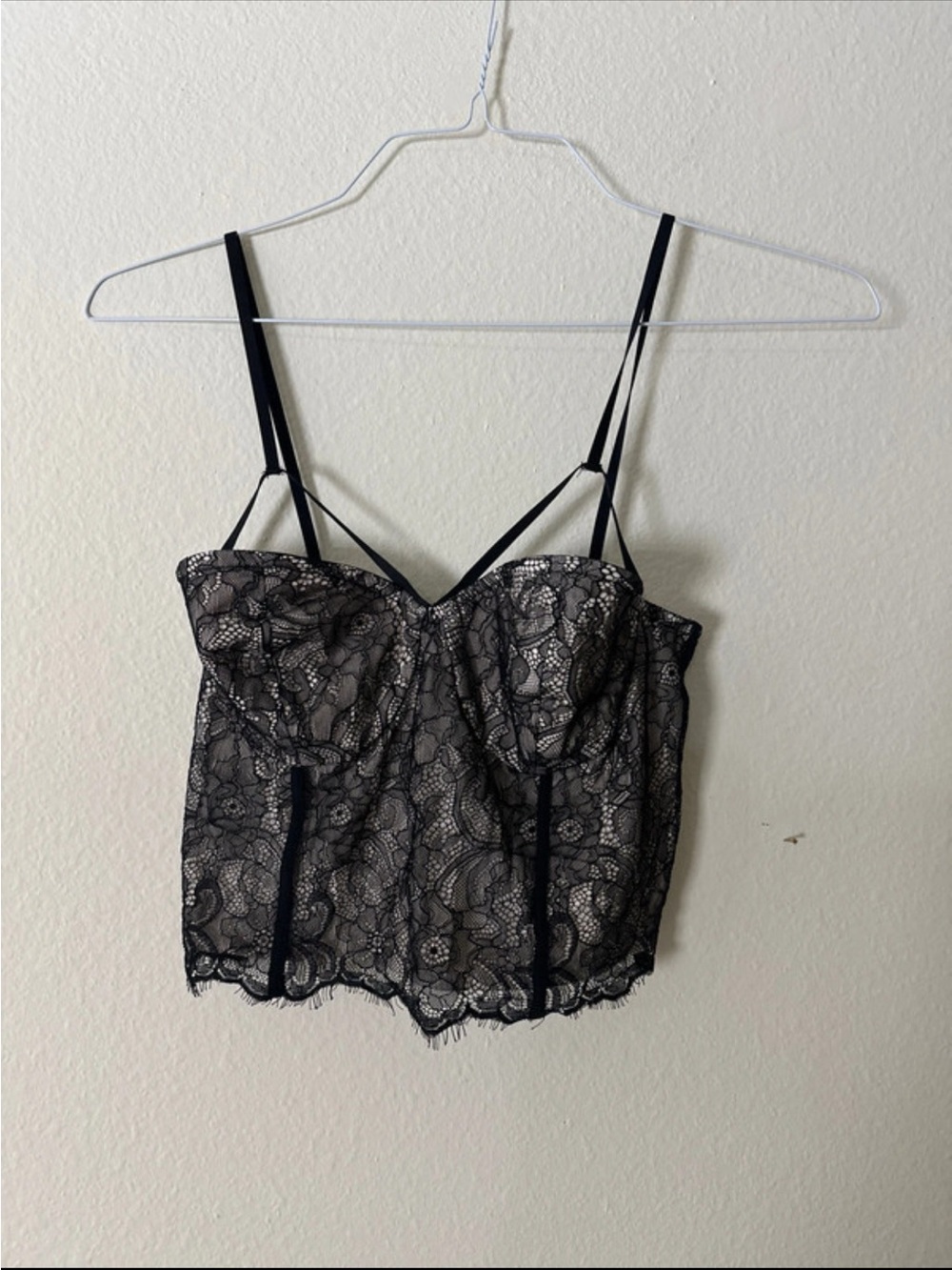 Express Black Lace Bustier Bandeau Top